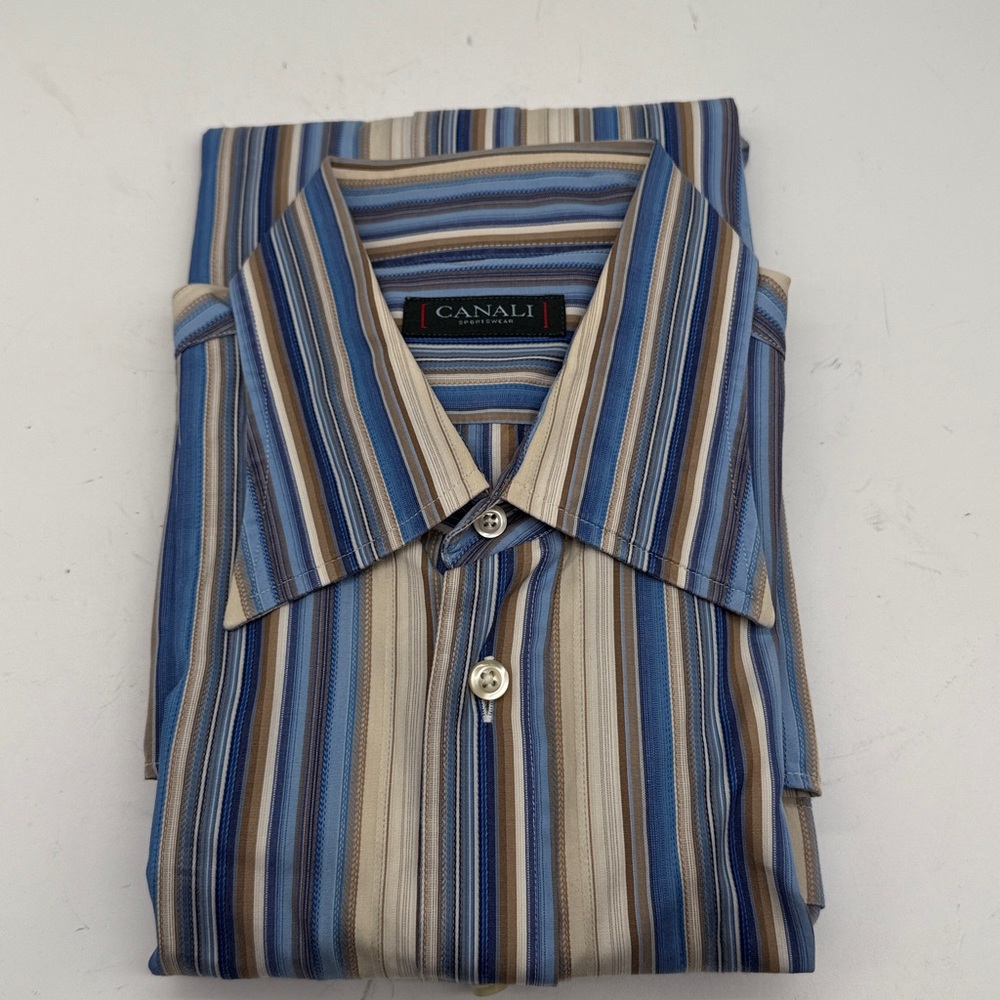 Canali Multicolor Striped Shirt